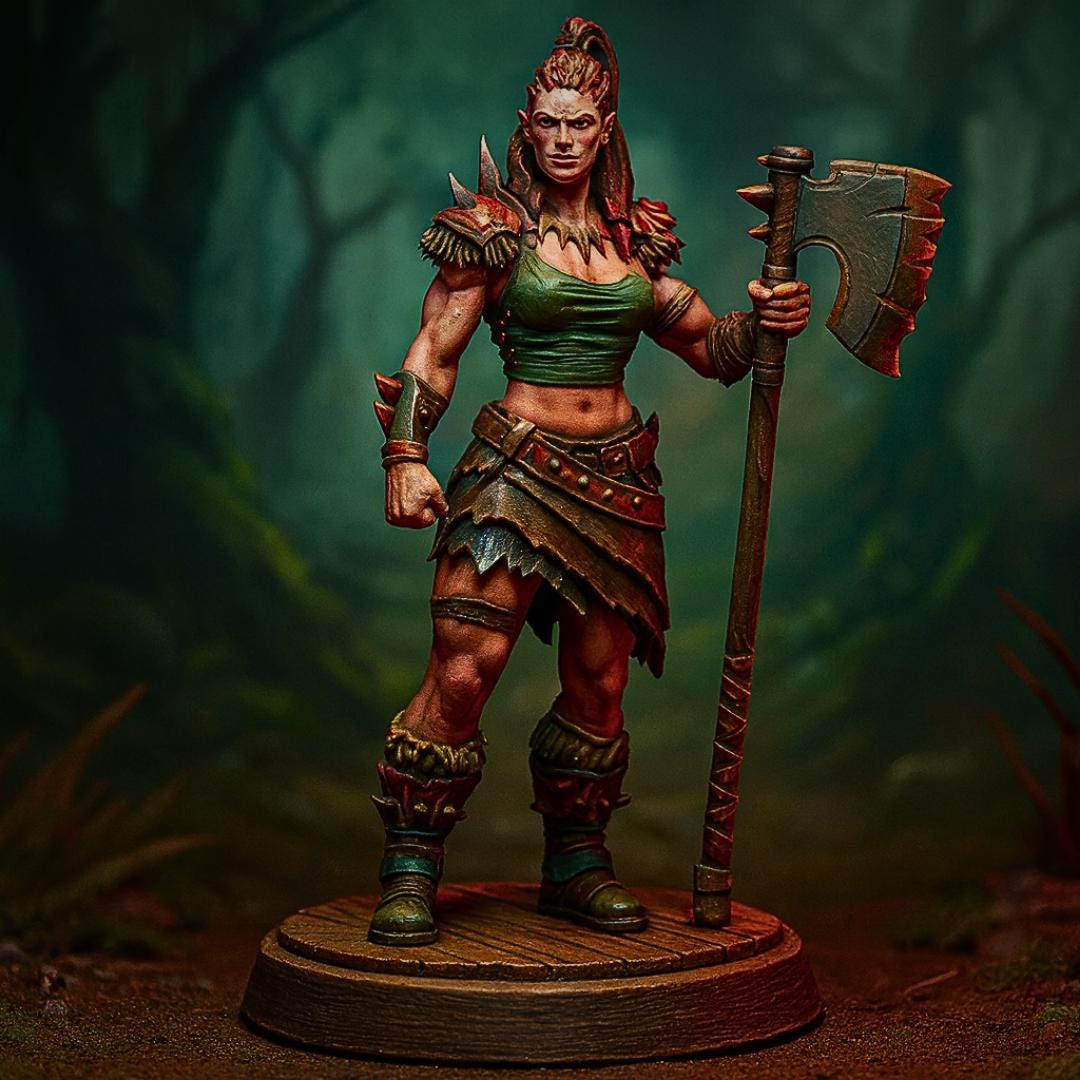 Orco Berserker barbaro guerriero miniatura 3d resina