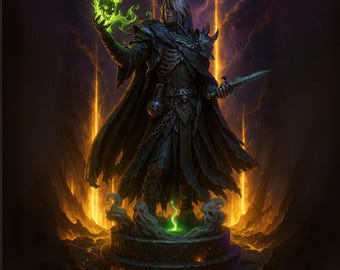 Herr der Totenbeschwörer STL | Undead Summoner Miniatur | 34mm 75mm | 3D Druckdatei