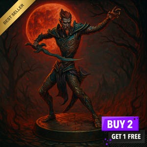 Zarethil STL | Elven Assassin Miniature | Shadowblade Hero | 3D Printable