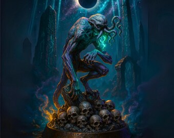 Tentakel Dämon STL Miniatur — Resin 3D Print (32 & 75 mm) für Tabletop RPGs