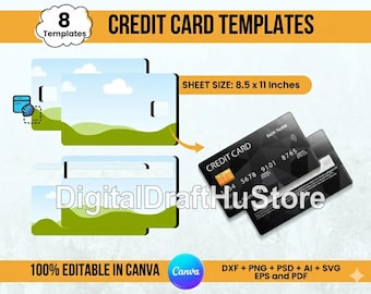 Credit Card Skin Template Canva drag and drop Template