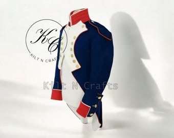 復刻版英国ナポレオン軍服｜メンズネイビーブルーウールコート｜歴史的