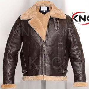 Shearling B3 Bomber Jacket: Real Sheepskin Leather Aviator Coat