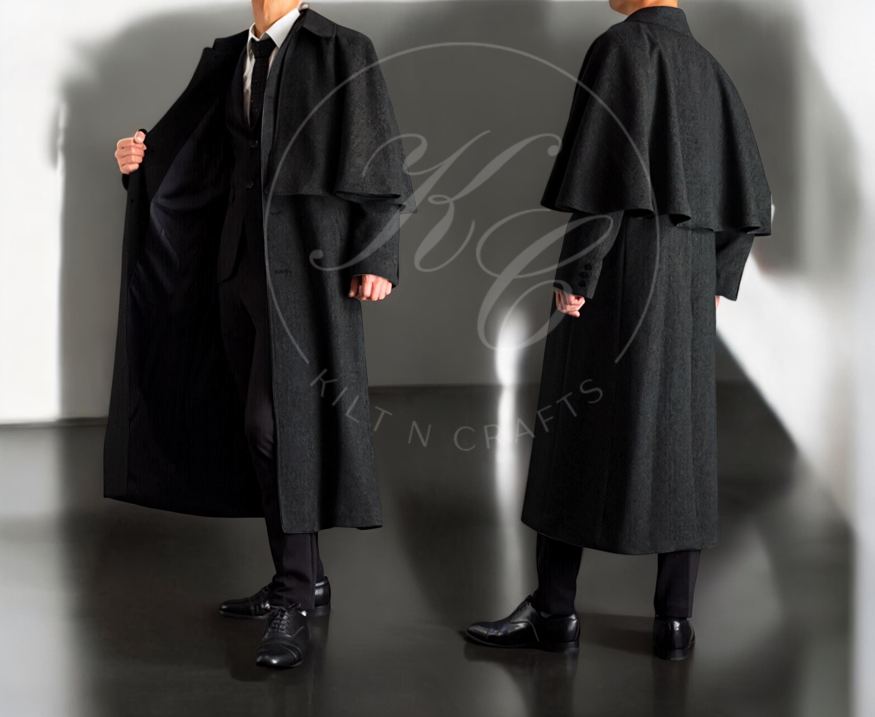 Men's Wool Ulster Cape Coat: Victorian Steampunk Cosplay Cloak - Etsy