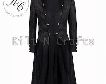 Men's Steampunk Tailcoat: Victorian Gothic Jacket, Cosplay Costume