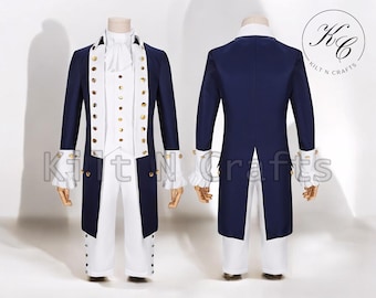 Men's 18th Century Colonial Wool Jacket/coatee Navy Blue, Dark
