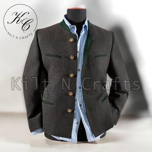 Vintage Austrian Wool Trachten Jacket – Traditional Tyrol Loden Blazer – Bavarian Oktoberfest Costume Jacket – German Folk Festival Blazer