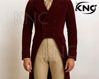 Men's Victorian Velvet Tailcoat - Steampunk Regency Frock Coat