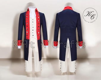American Revolutionary War Wool Jacket: Navy Blue Reenactment Coat