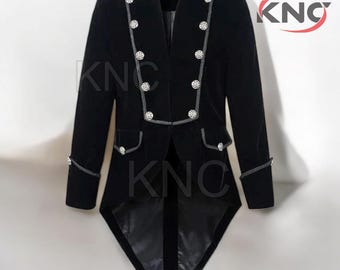 Men's Velvet Steampunk Tailcoat: Gothic Victorian Costume Coat
