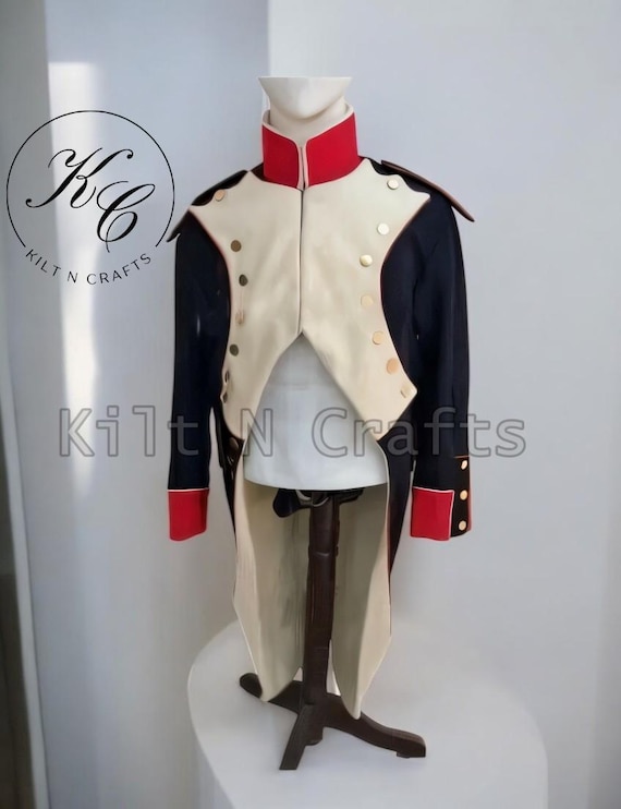 復刻版英国ナポレオン軍服｜メンズネイビーブルーウールコート｜歴史的