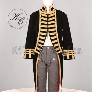 British Royal Navy Vice-Admiral Jacket | Handmade Steampunk Military Coat for Men | Historical Hussar Long Uniform Cosplay