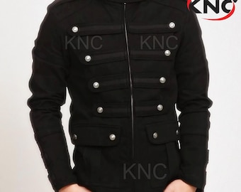 Men's Gothic Steampunk Military Jacket: Vintage Parade Band Uniform