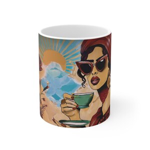 Bohemian Chic Tea Mug, Stylish 11oz Cup for Tea Lovers, Perfect Gift for Mother&#39;s Day, Vintage Art Mug, Floral Coffee Mug, Unique Kitchen