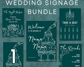 Editable Wedding Sign Bundle | Canva Template (Digital Download)