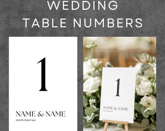 Classic Minimalist Customizable Wedding Table Number Templates – Digital Download for Reception | Printable Canva Template