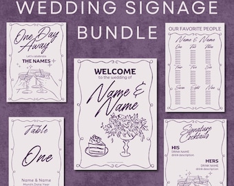 Editable Wedding Sign Bundle | Canva Template (Digital Download)