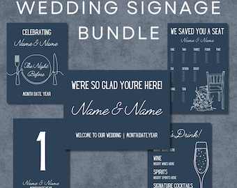 Editable Wedding Signage Bundle | Canva Template (Digital Download)