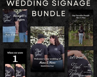 Editable Wedding Sign Template Bundle | Canva, Modern Signage (Digital Download)