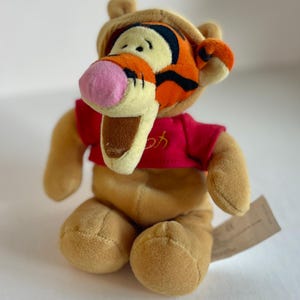 Disney Store Winnie the Pooh Tigger in Pooh Costume 8&quot; Bean Bag Stuffed Animal