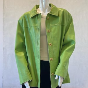 Blouson en cuir Wilson vert citron