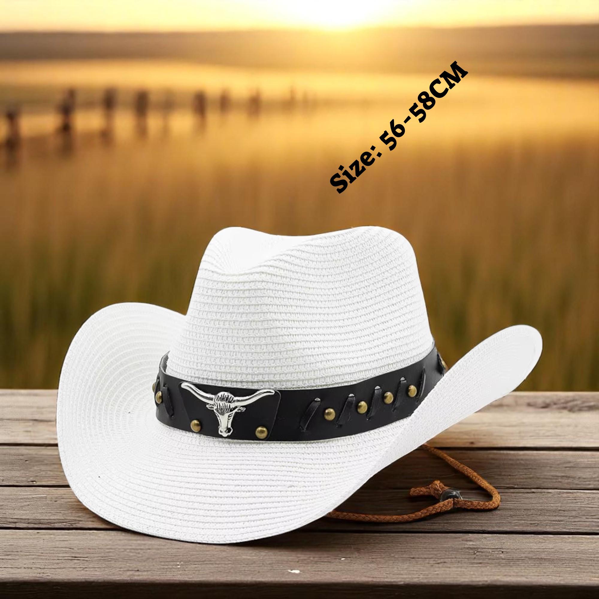 Bauhinia Straw Cowboy Hat for Men and Women, Lightweight  display picture 3