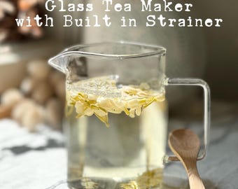 Glass Tea Cup with Built-in Strainer | Borosilicate Tea Mug | Loose Leaf Tea Cup | 200ml 300ml 425ml