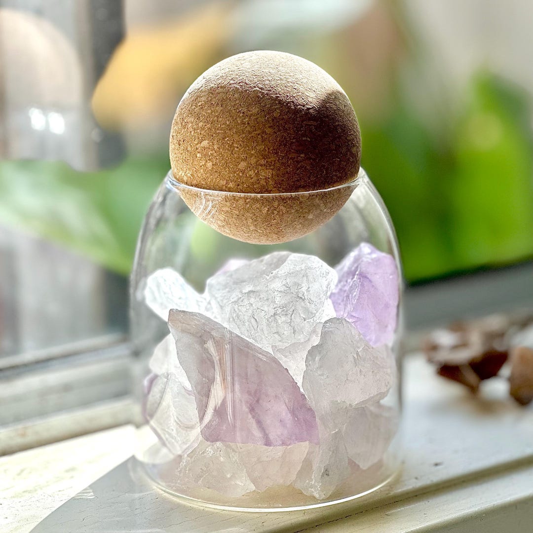 Borosilicate Glass Jar With Ball Cork Lid: Rustic Pantry Storage (17 Oz ...