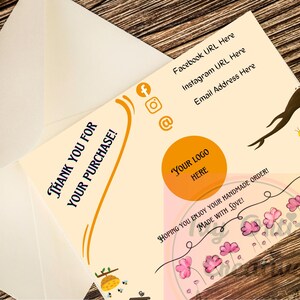 Zakelijk bedankt voor je aankoop Kaartsjabloon 5,5 x 4,25 in Colourful Bee World Een logo digitale pdf-link gratis bewerken in Canva lage prijs uniek