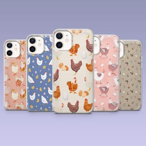 Chicken Phone Case Farm Animal Coop Hen Cover for iPhone 16,15, 4,13,12 Samsung  EyeS25Fe,S24,S23,S22,A16,A26,A56 Pixel 9Pro,8A,7