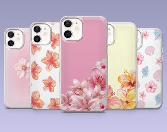 Hibiscus Phone Case Lilly Blooms Hawaiian Flower Cover for iPhone 16,15, 14,13,12 Samsung S25Fe,S24,S23,S22,A16,A26,A56 Pixel 9Pro,8A,7