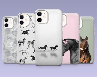 Capa para celular com estampa de cavalo, animal equestre, compatível com iPhone 16, 15, 4, 13, 12, Samsung S25Fe, S24, S23, S22, A16, A26, A56, Pixel 9Pro, 8A, 7.