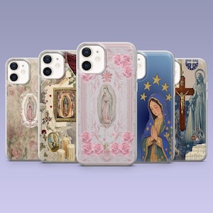 Jungfrau Maria Handyhülle Heilige Mutter Religiöse Hülle für iPhone 16,15, 14,13,12 Samsung S25Fe,S24,S23,S22,A16,A26,A56 Pixel 9Pro,8A,7