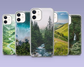 Nature Phone Case Green Forest Mountain Landscape Cover for iPhone 16,15, 14,13,12 Samsung S25Fe,S24,S23,S22,A16,A26,A56 Pixel 9Pro,8A,7