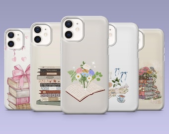 Funda para teléfono Bookish Library Cover para iPhone 16, 15, 4, 13, 12 Samsung S25Fe, S24, S23, S22, A16, A26, A56 Pixel 9Pro, 8A, 7