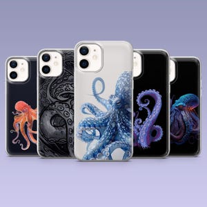 Octopus Phone Case Nautical Art Tentacles Cover for iPhone 16,15, 4,13,12 Samsung S25Fe,S24,S23,S22,A16,A26,A56 Pixel 9Pro,8A,7
