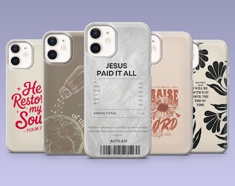 Capa para celular com versículo bíblico e oração cristã de Jesus Deus para iPhone 16, 15, 4, 13, 12, Samsung S25Fe, S24, S23, S22, A16, A26, A56, Pixel 9Pro, 8A, 7.