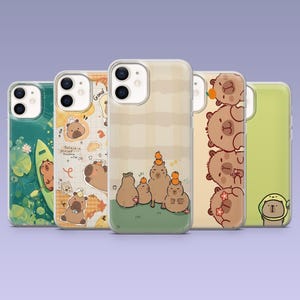 Capybara Handyhülle niedlichen Pflanzenfresser Nager Cover für iPhone 16,15, 4,13,12 Samsung S25Fe,S24,S23,S22,A16,A26,A56 Pixel 9Pro,8A,7