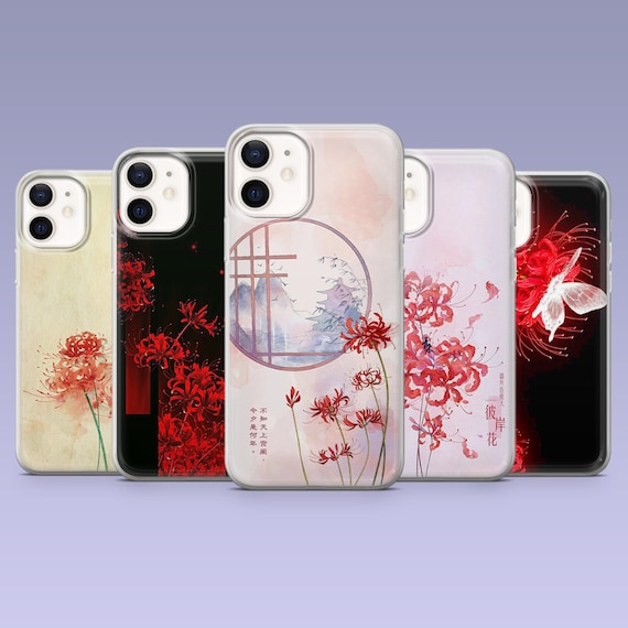 Red Sider Lilly Phone Case Dark Floral Lycoris Radiata Cover for
