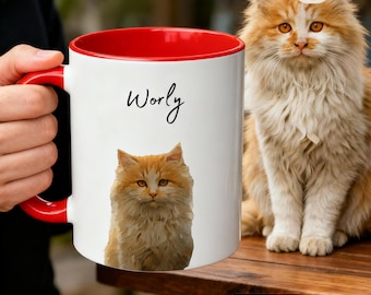 Gepersonaliseerde huisdiermokken van foto Aangepaste kattenmok Kat Koffiekopje met naam Huisdierportret Mok Hondenliefhebber cadeau Mok kat moeder