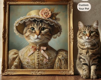 Custom Royal Cat Portrait: Royal Pet Painting, Unique Wall Art, Royal Oil Painting, Funny Pet Gift