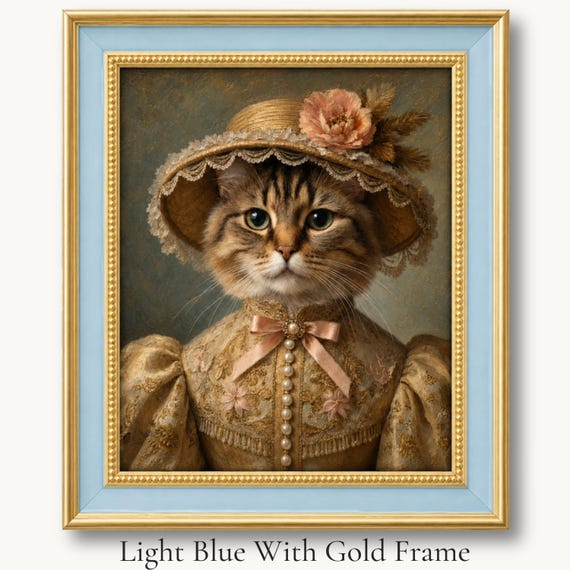 Custom Royal Cat Portrait: Royal Pet Painting, Unique Wall Art, Royal Oil Painting, Funny Pet Gift