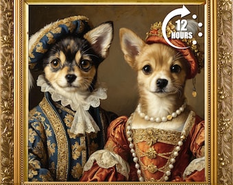 Royal Dog Portrait – Custom Renaissance Pet Wall Art | Personalized Pet Painting, Unique Dog Lover Gift