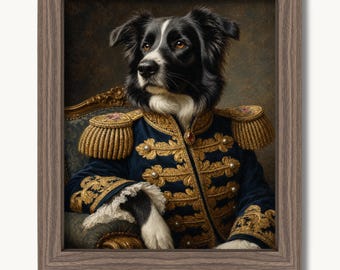 Personalized Pet Painting from Photo, Custom Dog or Cat in Royal Costume, Regal Wall Art, Funny Gift for Pet Lover