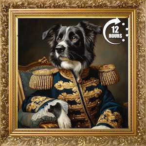 Custom Royal Pet Portrait - Personalized Dog and Cat Painting, Renaissance Style Art, Regal Pet Gift, Custom Canvas or Digital File Art