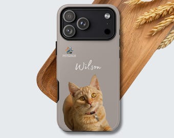 Funda de teléfono personalizada para mascotas con foto y nombre / Funda de teléfono personalizada para perro y gato / Regalo personalizado para iPhone 17, Funda de teléfono personalizada para gato