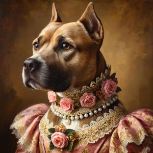 Custom Royal Pet Portrait, Royal Style Dog Painting, Personalized Pet Gift, Royal Cat Portrait, Wall Art for Pet Lovers, Gift for Her