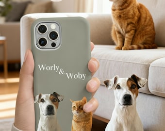 Custom Pet Phone Case Using Pet Photo + Name Custom Dog Phone Case iPhone Cat Case Dog Mom Gift