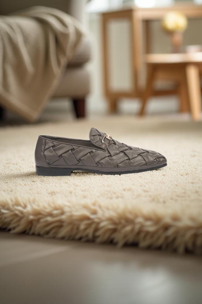 Handcrafted Woven Leather Loafers: Men display picture 1
