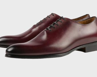 Scarpe Oxford da uomo in pelle lavorate a mano, eleganti scarpe formali